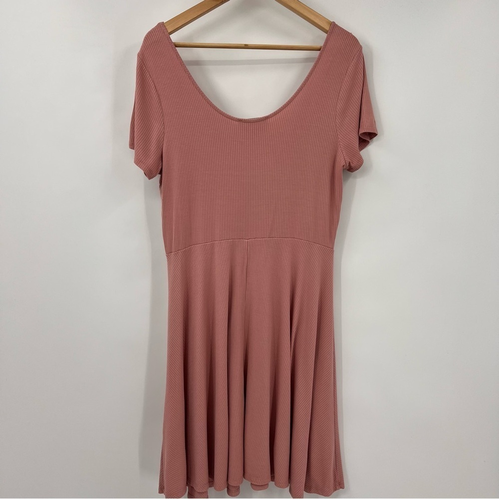 Forever 21+ Skater Dress Plus Size Pink Size 0X - Picture 2 of 4
